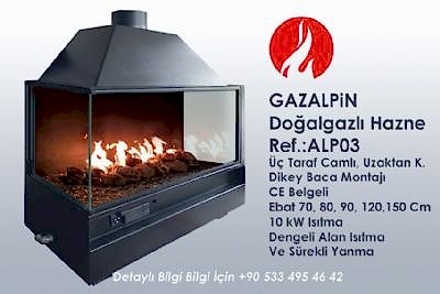 Gazalpin Doğalgazlı Hazne üç taraf camlı 