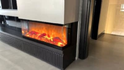 Elektrikli  Şömine  Üç taraf  camlı